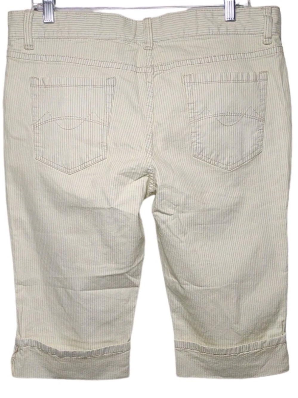 Mossimo Supply Co.  Capri Jeans Juniors 15 Cuffed Railroad Stripes Y2K